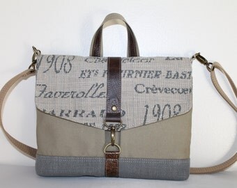 French script iPad Bag iPad Travel Bag remove strap