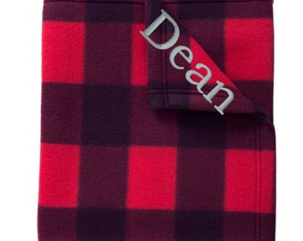 Personalized Blankets, Plaid Blanket, Fleece Blanket, Embroidered Blankets, Personalized Throw Blankets, Monogrammed Gifts, Christmas Gifts