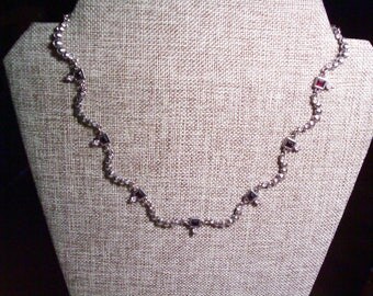Vintage Rhinestone necklace choker, estate jewelry