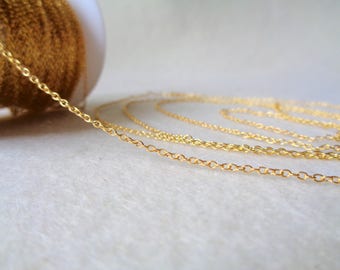 Raw Brass Chain, 1.5x2 mm open links