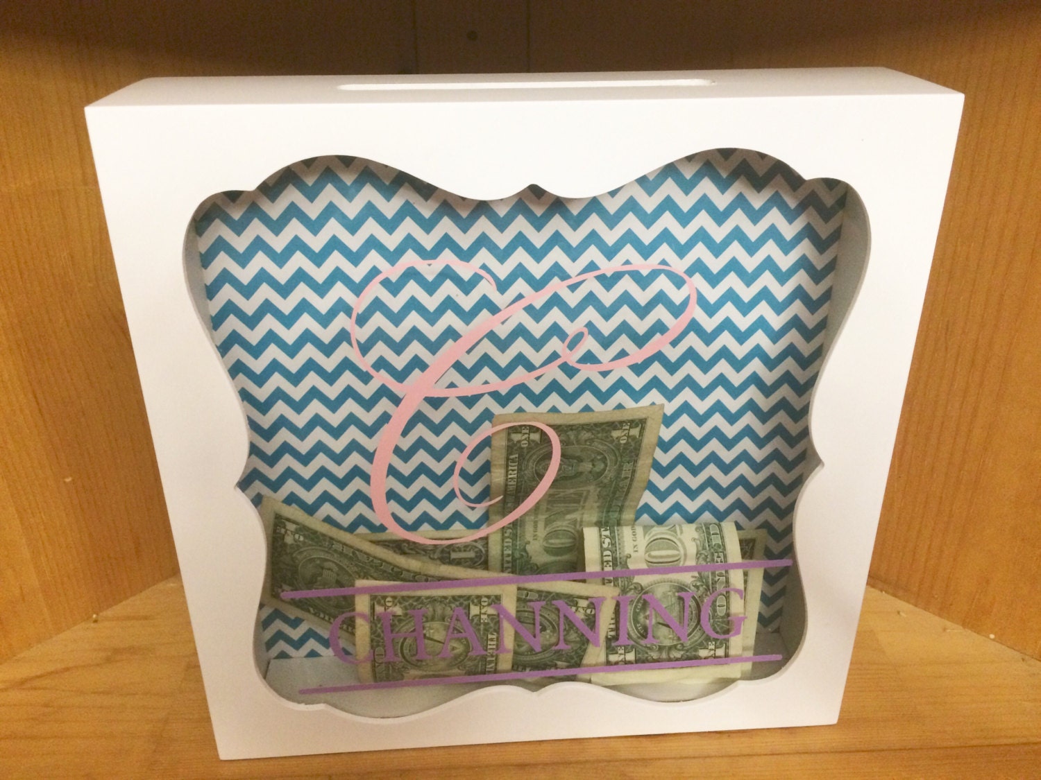 Shadow Box Bank Personalized Bank Piggy Bank Nursery