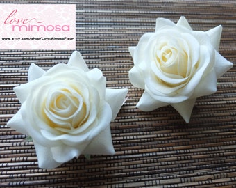 White Garden Rose Hair ivory rose hair clip | etsy White Garden Rose Hair ivory rose hair clip | etsy
