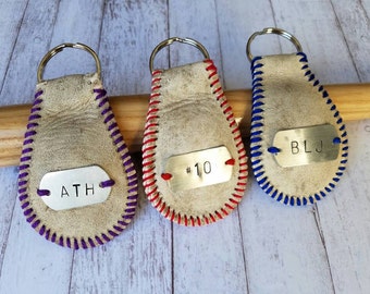 Baseball Keychain, Coach gift, Baseball Fan, luggage tag, custom baseball keychain