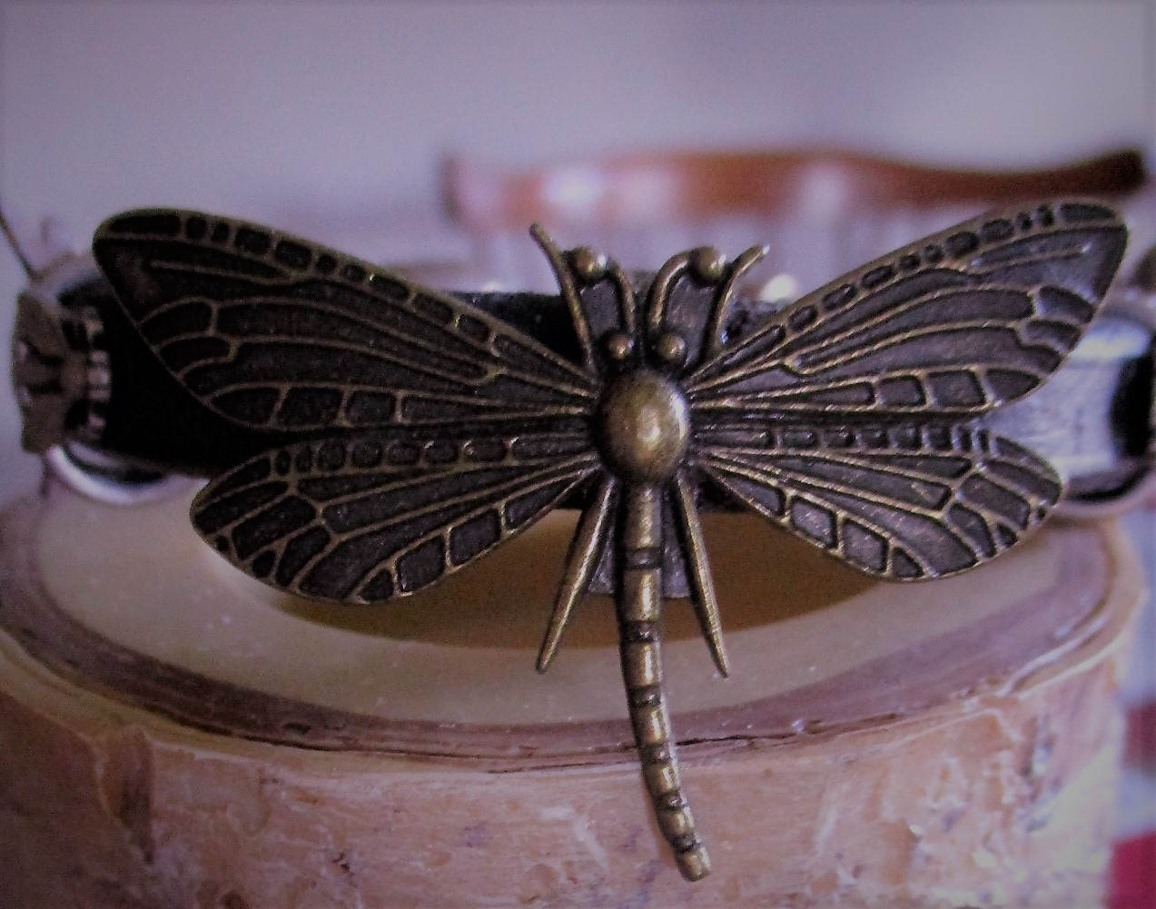 Leather Dragonfly Bracelet