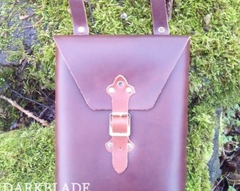 A5 size Leather Pouch for Larp, Cosplay or Costume, Perfect for Carrying Documents