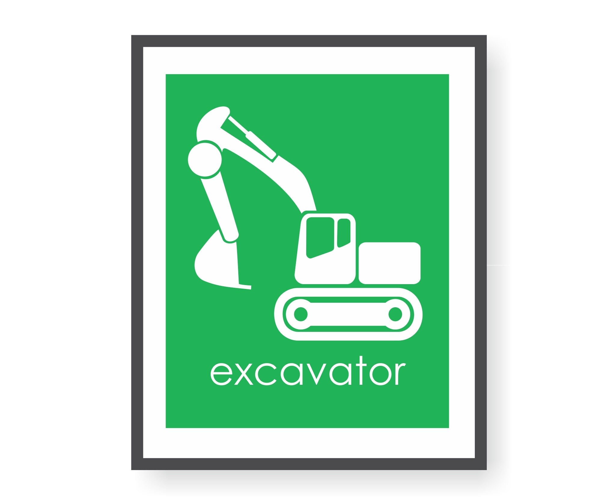 Excavator Nursery Art For Boys Construction Room Construction