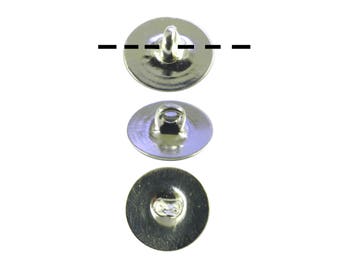 12 - 1 Dozen Silver Plated 10mm Glueable Button Backs Shanks. DIY Make a button out of almost anything