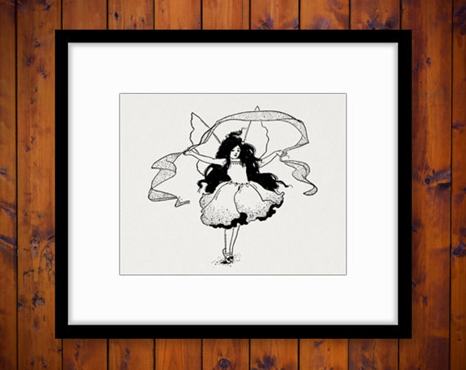 Printable Graphic Fairy Ballerina Image Download Digital Illustration Antique Clip Art Jpg Png Eps HQ 300dpi No.2462