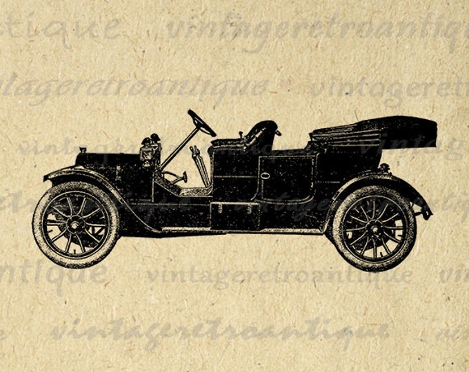 Antique Car Digital Image Download Automobile Graphic Illustration Printable Vintage Clip Art Jpg Png Eps HQ 300dpi No.3518