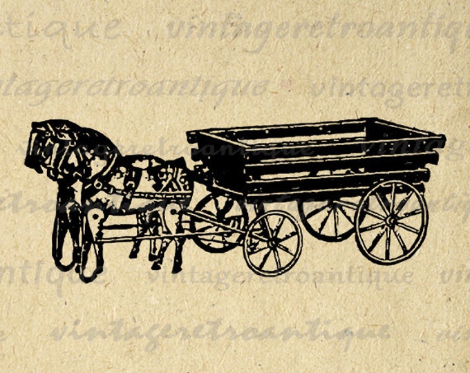 Antique Toy Wagon Graphic Digital Image Printable Illustration Download Vintage Clip Art Jpg Png Eps 18x18 HQ 300dpi No.1211