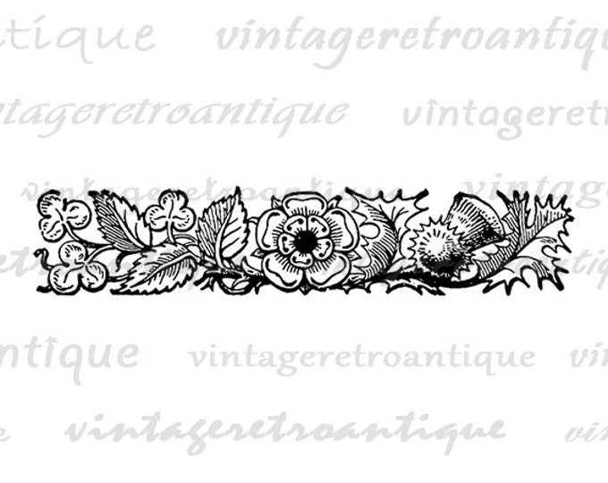 Floral Banner Digital Graphic Download Image Printable Artwork Jpg Png Eps HQ 300dpi No.2264