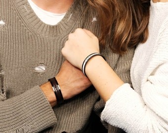 Wedding Gift Personalized Couples Bracelets Fiance Gift for Couple Personalized Husband Wife Gift Matching Leather Bracelet Couple Gift