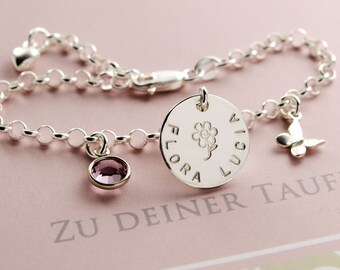 Children bracelet with engraved christening jewellery baptism bracelet
