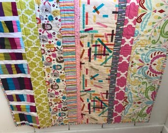 Handmade Baby Girl Crib Quilt in a Patchwork Style