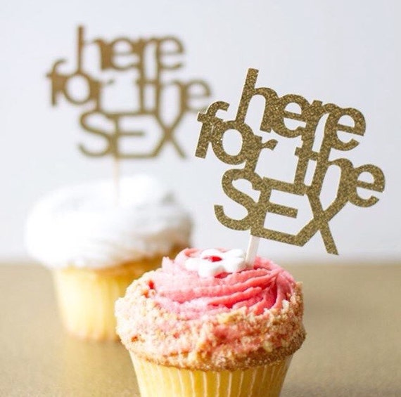 Here For The Sex Cupcake Toppers Gender Reveal Cake Topper 6685