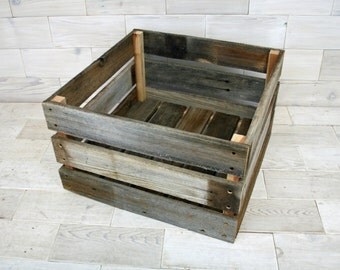 Barn Wood Milk Crate 16 X 12 Barn Wood Milk Crate 16 X 12