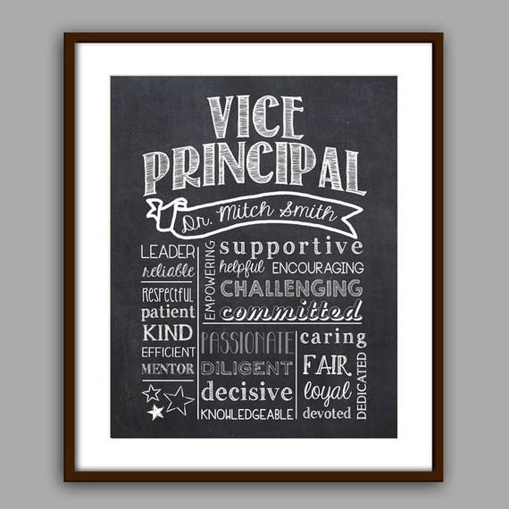 Vice Principal Gift Principal Chalkboard Printable Vice