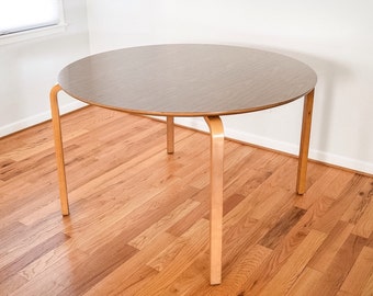 mid century table, mid century dining table, original Thonet bent plywood table, mid century modern, vintage, 3 tables available