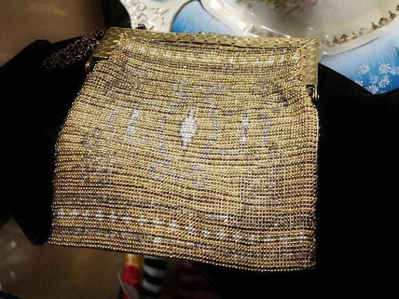 French Steel Cut Micro Bead Beaded Bag Handbag Purse Art Deco 1920s Flapper France Fashion Antique Wedding Bride Bridal Metal Beaded Bag