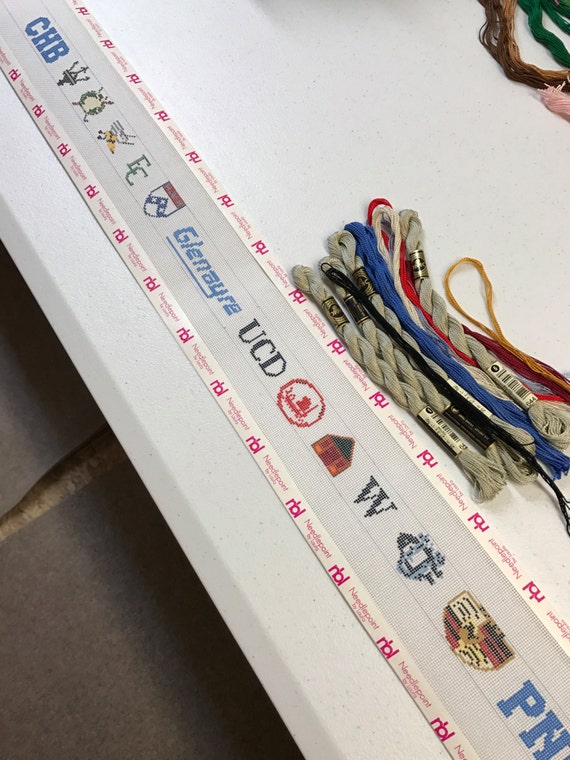 Life belt needlepoint belt canvas customized and designed for