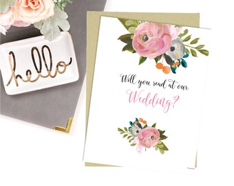 Digital Will You Read at My Wedding Cards-Digital File-5x7-Instant Download-Wedding Party Card-Wedding Party Card-Wedding Cards