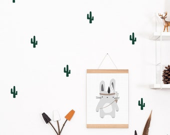 Wall decals / wall stickers 28 cacti dark green