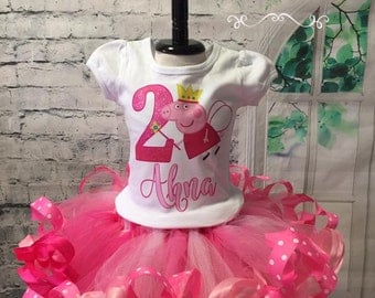 Peppa Pig birthday, Peppa Pig birthday shirt, Peppa Pig Birthday outfit, Peppa Pig Party, Peppa Pig shirt, Fairy peppa pig, pink tutu