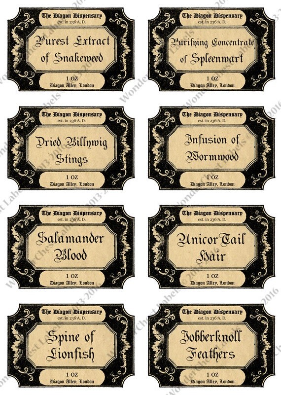 Harry Potter Potion Label Printables Over The Big Moon Realistic 