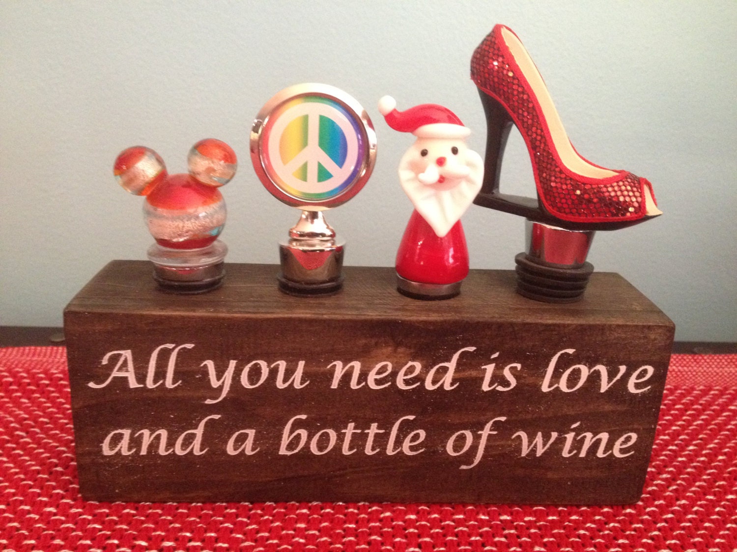 Hand made wooden wine stopper holder display box