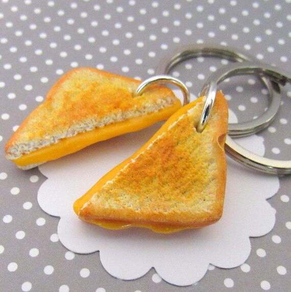 Best Friend Keychains Grilled Cheese Keychains Friendship or