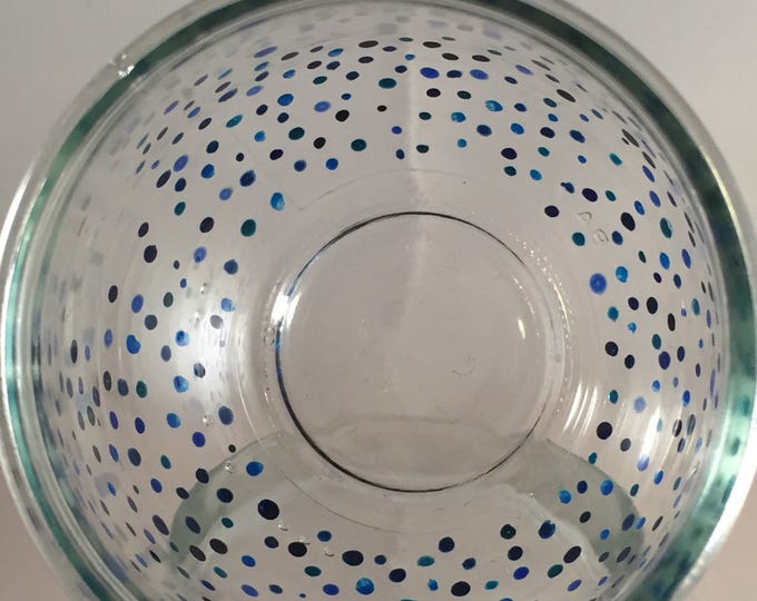 Blue dot tealight holder