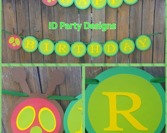 VERY HUNGRY CATERPILLAR banner Very Hungry Caterpillar Birthday Happy Birthday One Garden Theme Children Book