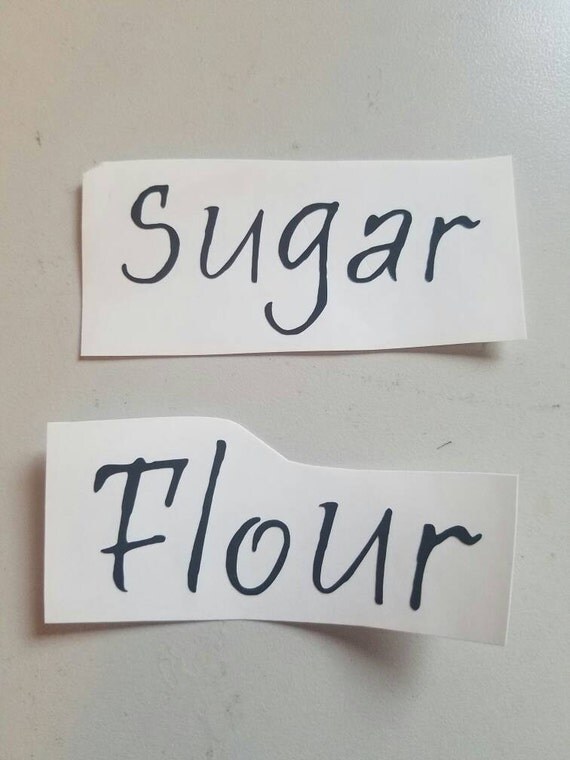 Flour and sugar vinyl decal / kitchen labels / pantry labels / Flour