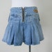 Vintage light blue denim jean BONGO skort shorts skirt low