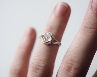 MADE TO ORDER Raw Diamond Ring Uncut Engagement Ring Sterling Silver Handmade Avello