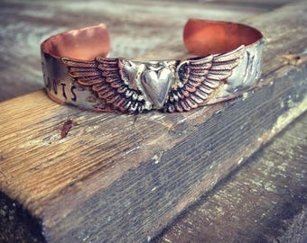 Miranda Lambert Roots and Wings cuff bracelet, Bullet Jewelry, Bohemian Hippie Cowgirl Gypsy Cuff Bracelet