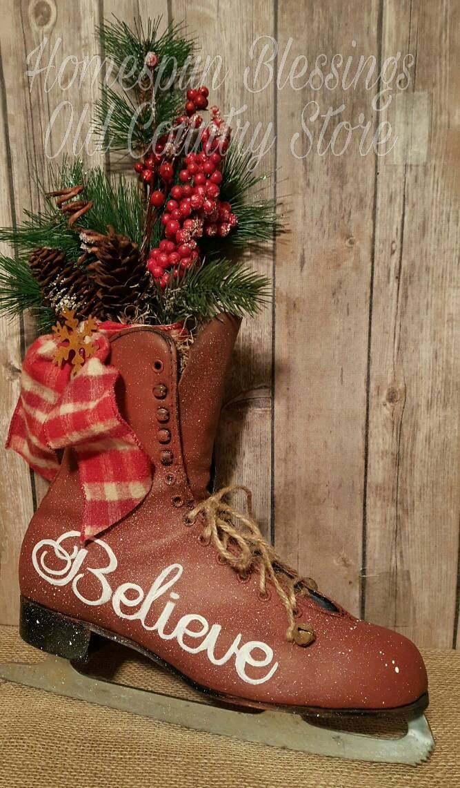 Vintage Ice Skate Decor