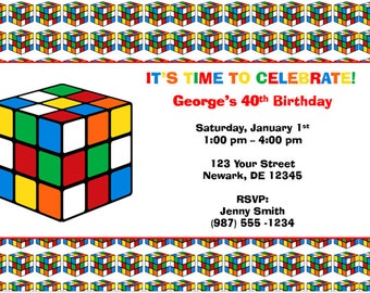 Rubik's Cube Party Invitations 10