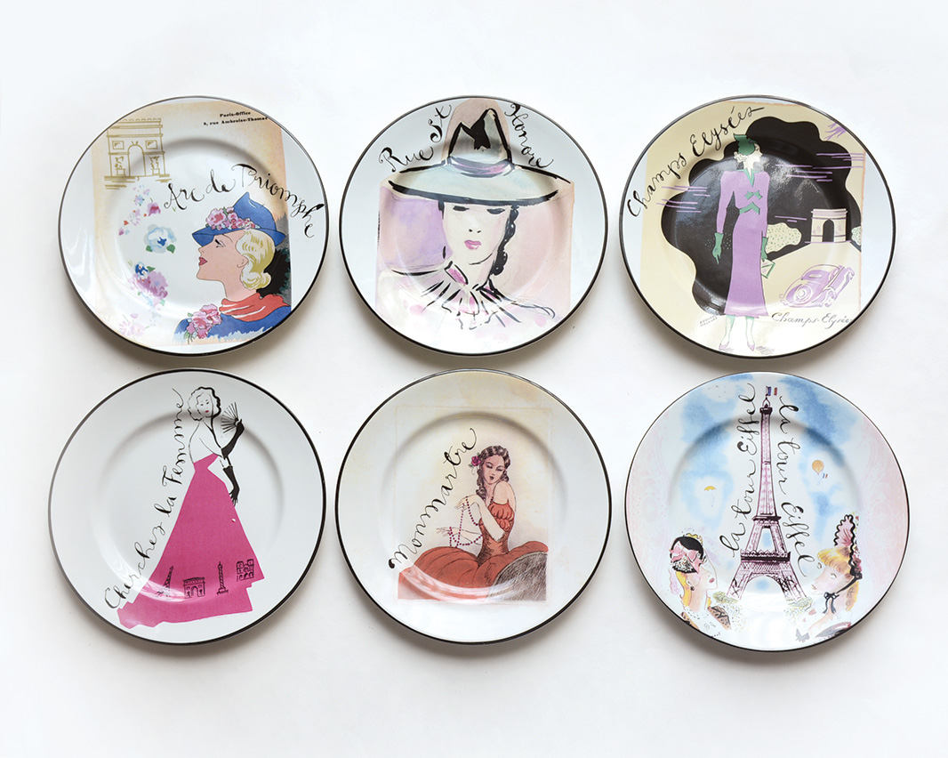 Rosanna Paris Collector Plates Set of 6 Parisian Ladies