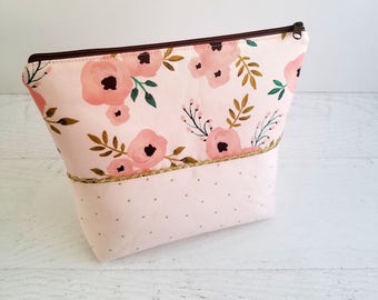 Floral Toiletry Bag Women | Personalized Cosmetic Bag | Waterproof Cosmetic Pouch | Zipper Clutch | Make Up Bag | Nappy Bag | Nappy Wallet