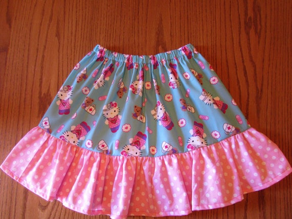 Hello kitty skirt/size 6 ready to ship and on sale/girls skirt/Hello kitty gift/Hello Kitty Birthday/Hello Kitty birthday skirt/girls gift