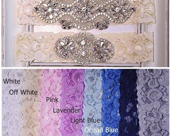 Wedding Garter, Bridal Garter Set, Garter Wedding, Plus Size Garter, Lace Garter, something blue, Wedding Garter Set, Navy Garter WG27