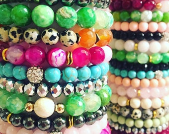 5 piece natural gemstone stack