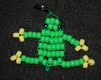 Pony beaded frog key chain