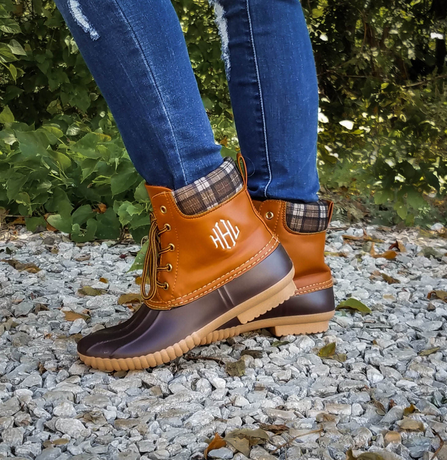 Monogrammed Duck Boots Plaid Duck Boots Womens Monogrammed