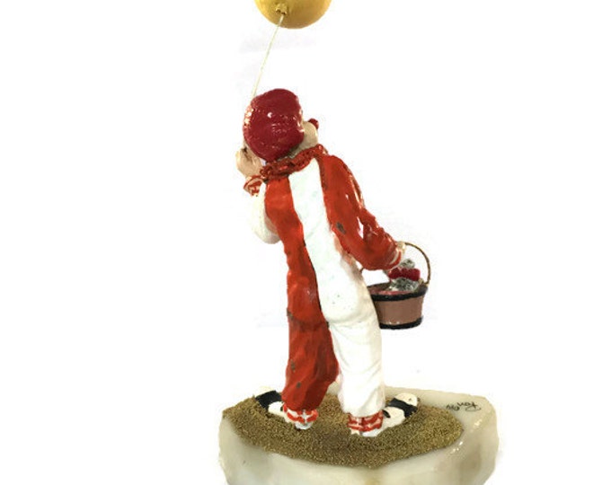 Retired Ron Lee Clown - Tisket a Tasket - Signed Collectible Clown Figurine - Vintage Home Decor,