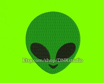 Alien Face Embroidery Design - 6 Sizes - INSTANT DOWNLOAD