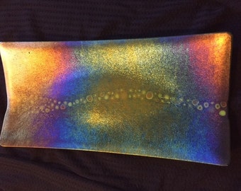 Iridescent Fused Glass Platter