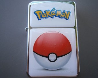 POKEMON POKEBALL star hand finished design oil flip windproof lighter Game pokeball iphone andriod cartoon