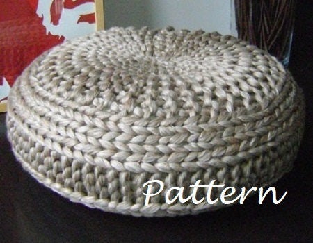 KNITTING PATTERN Knitted Extra Large Pouf Pattern Poof